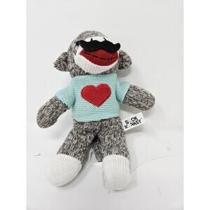 Dan Dee Collector's Choice Plush Toy Sock Monkey In Green Sweater 9 Inch